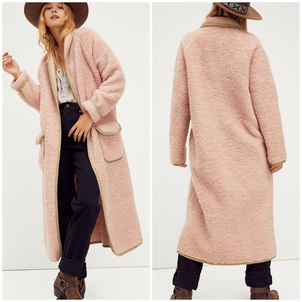 Free People Irresistable Teddy Cardi Coat Brand New Large L Oversized